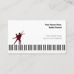 Carte De Visite Cran. Pianiste de ballet blanc Reds I PDD