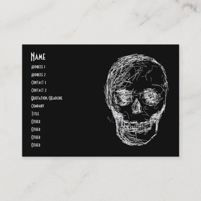Carte De Visite Crâne, dans le blanc (Devant)
