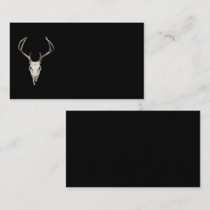 Carte De Visite Crâne de cerf en noir pourvoiries Taxidermiste