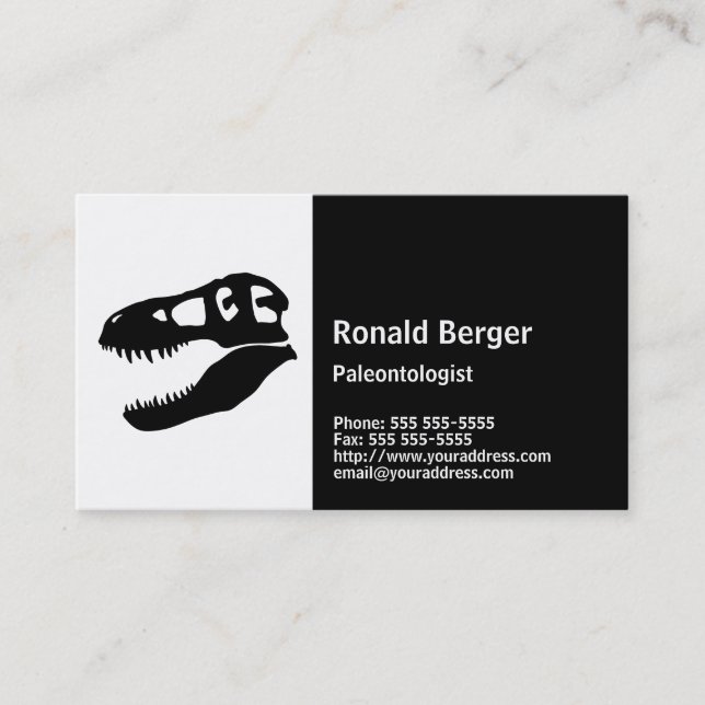 Carte De Visite Crâne de dinosaure de T-rex du paléontologue (Devant)