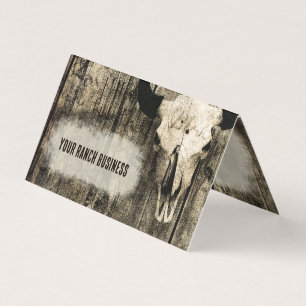 Carte De Visite Crâne de taureau rustique sépia vintage occidental