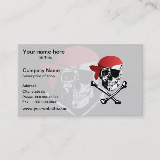 Carte De Visite Crâne et os croisés de pirate