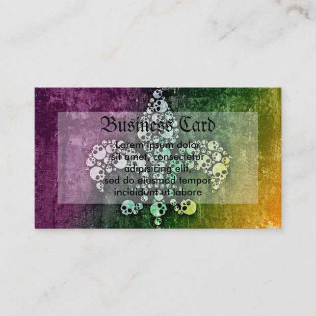 Carte De Visite Crâne Fleur de Lis (Devant)