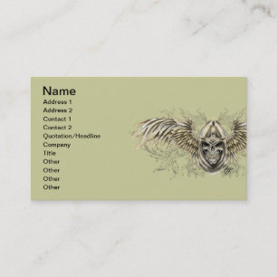 Carte De Visite Crâne médiéval gothique de chevalier de Templar