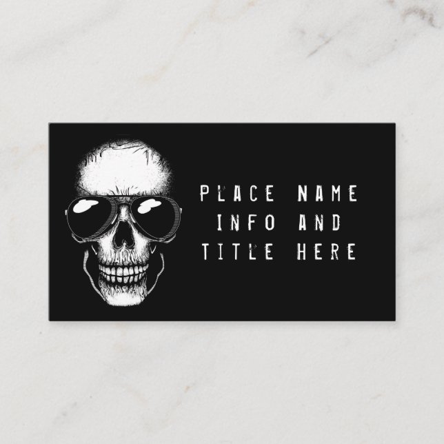 Carte De Visite Crâne ombragé (Devant)