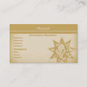 Carte de visite crâne punk, Beige doré