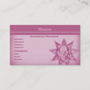 Carte de visite crâne, rose