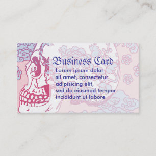 Carte De Visite Crâne rose en fleur