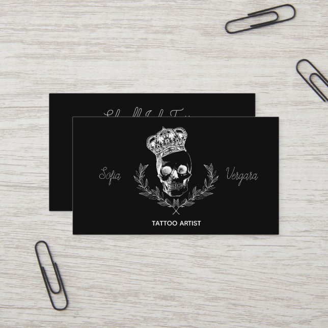 Carte De Visite Crâne royal (Devant/Arrière en situation)