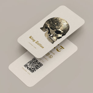 Carte De Visite Crâne tatoueur de tatouage de tatouage de sable mi