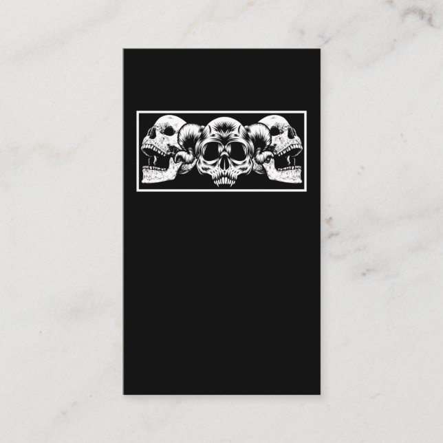Carte De Visite Crânes esthétiques Goth Skeleton Aries Horns (Devant)
