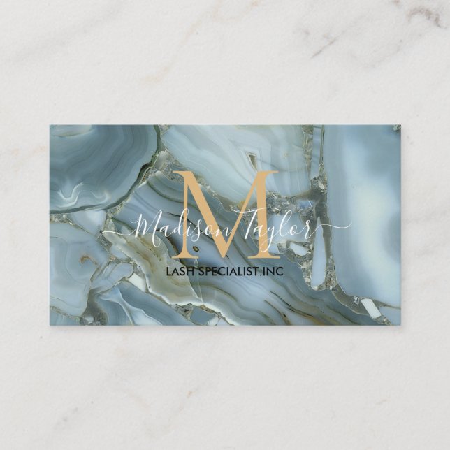 Carte De Visite Craqué gris gris vert bleu marbre texture   (Devant)