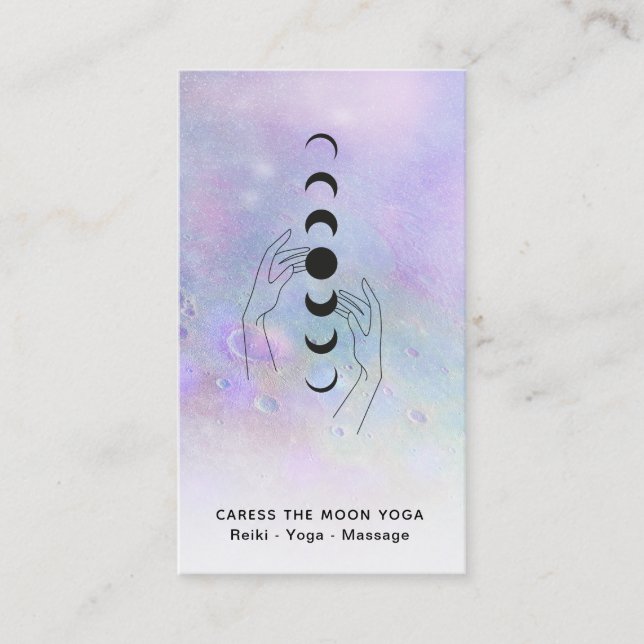 Carte De Visite *~* Cratères de Phases Lune Lunaire + Mains De Gué (Devant)