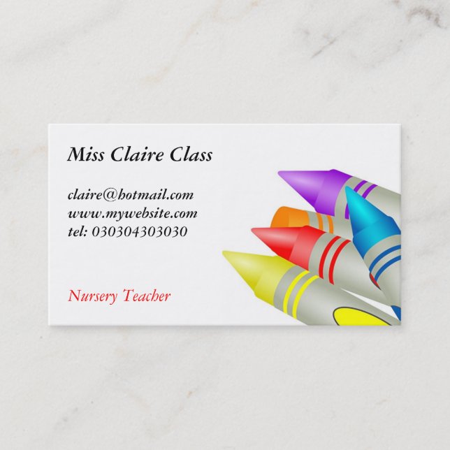 Carte De Visite Crayons (Devant)