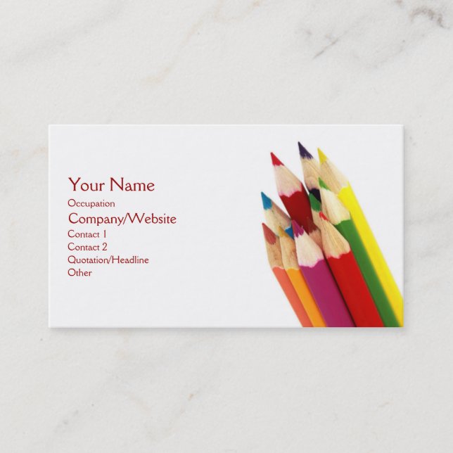 Carte De Visite Crayons colorés (Devant)