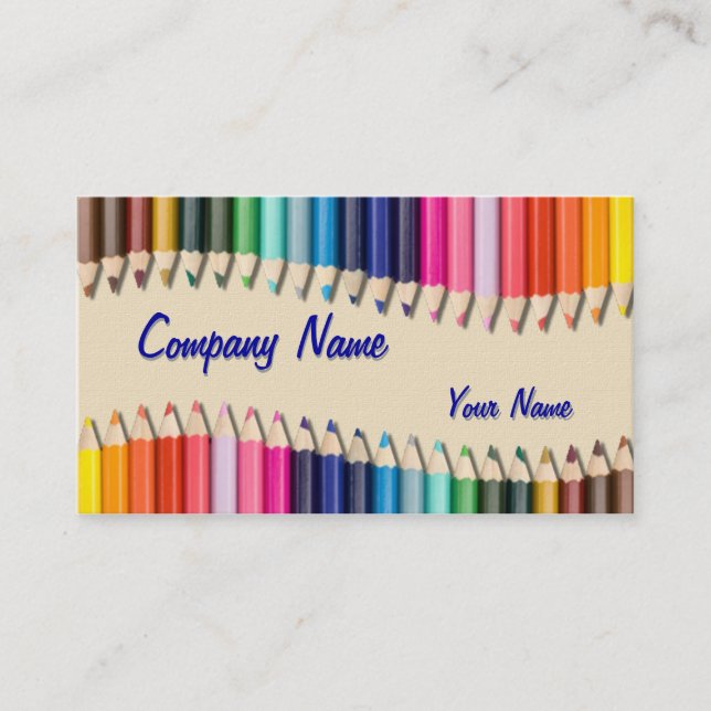 Carte De Visite Crayons couleur artiste (Devant)