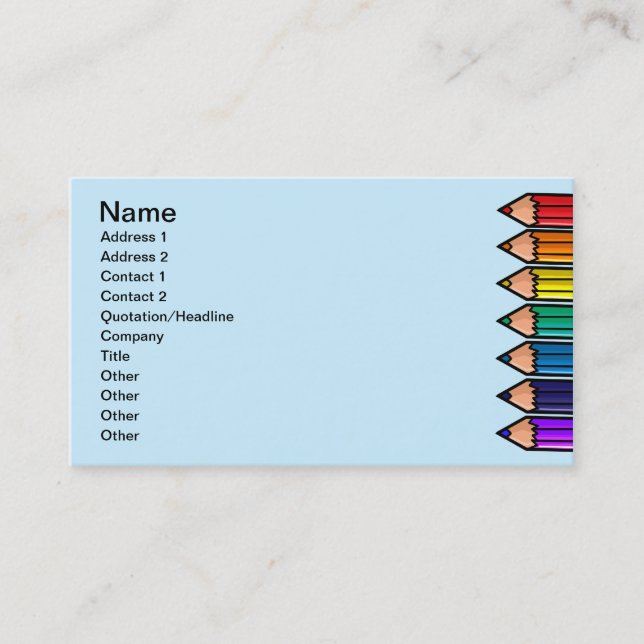 Carte De Visite Crayons mignons de couleur (Devant)