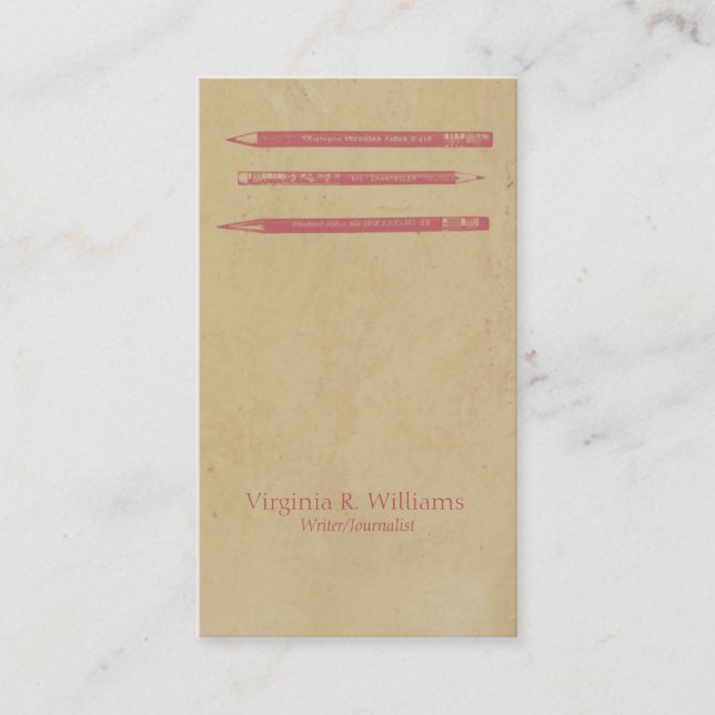 Carte De Visite Crayons vintages (Devant)