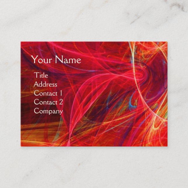 Carte De Visite CRAZY PHOTON monogramme Vibrant noir rose rouge (Devant)