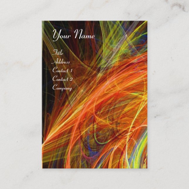 Carte De Visite CRAZY PHOTON rouge vif rose noir (Devant)