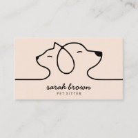 Cream Beige Linear Logo Chien Chat Animal