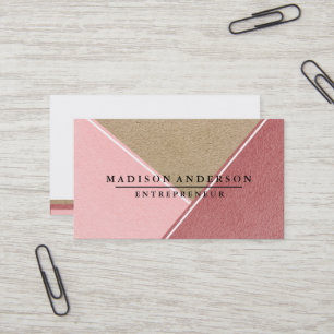 Carte De Visite Cream Red & Pink Modern Finance Consultant