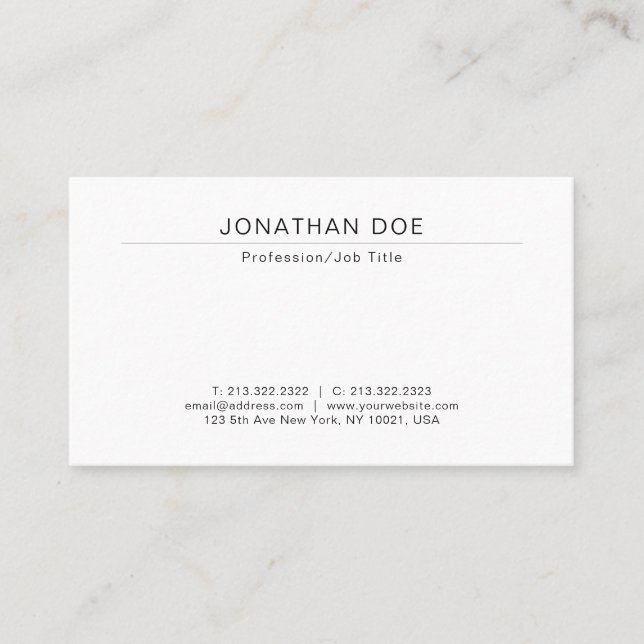 Carte De Visite Create Your Own Modern Professional Template Chic (Devant)