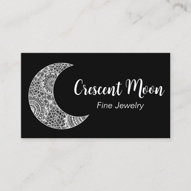 Carte De Visite Créateur de bijoux Black Crescent Moon (Devant)