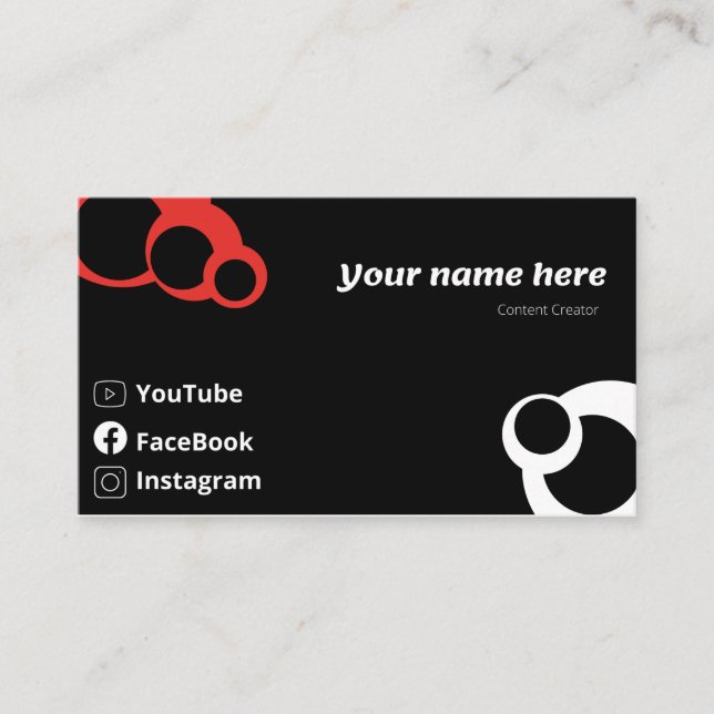 Carte De Visite Créateur de contenu (Devant)