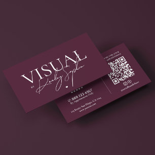 Carte De Visite Créateur de Contenu Moderne Photographe Deep Plum