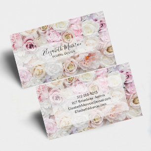 Carte De Visite Créateur floral Rose Pastel