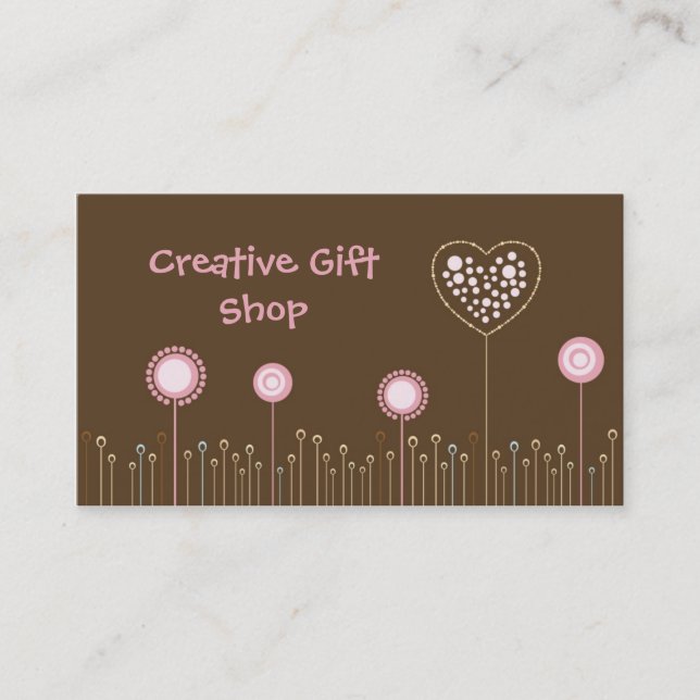 Carte de visite créatif de boutique de cadeaux (Devant)
