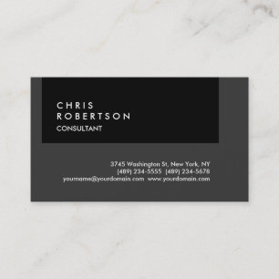 Carte de visite créatif Gris en bande noire
