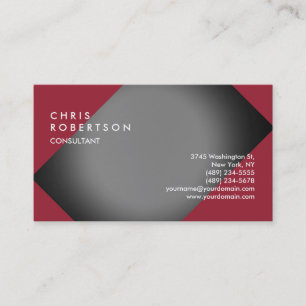 Carte de visite créatif moderne gris-rouge clair