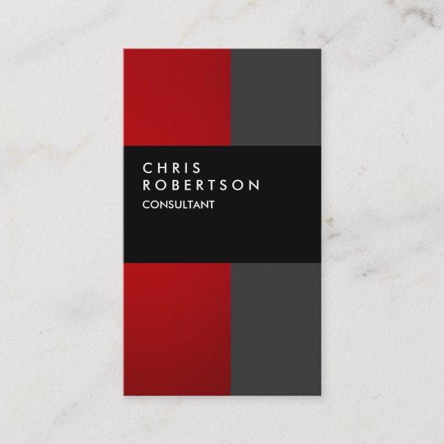 Carte de visite créatif noir gris rouge (Devant)
