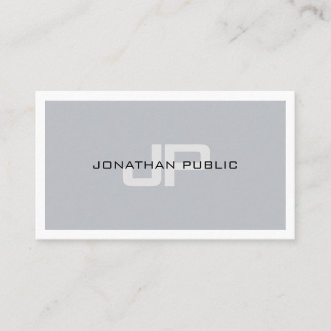 Carte De Visite Créatif tendance Monogramme Plain Professional (Devant)