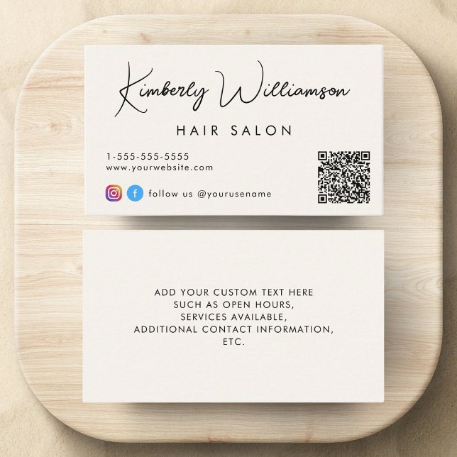 Carte De Visite Création de code QR de script de signature (Empower your name in our signature script as your logo and brand identity)