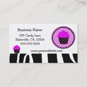 Carte De Visite Création de Cupcake Violet Élégant