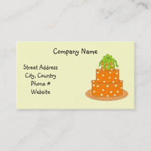 Carte De Visite Création de gâteau moderne à pois orange