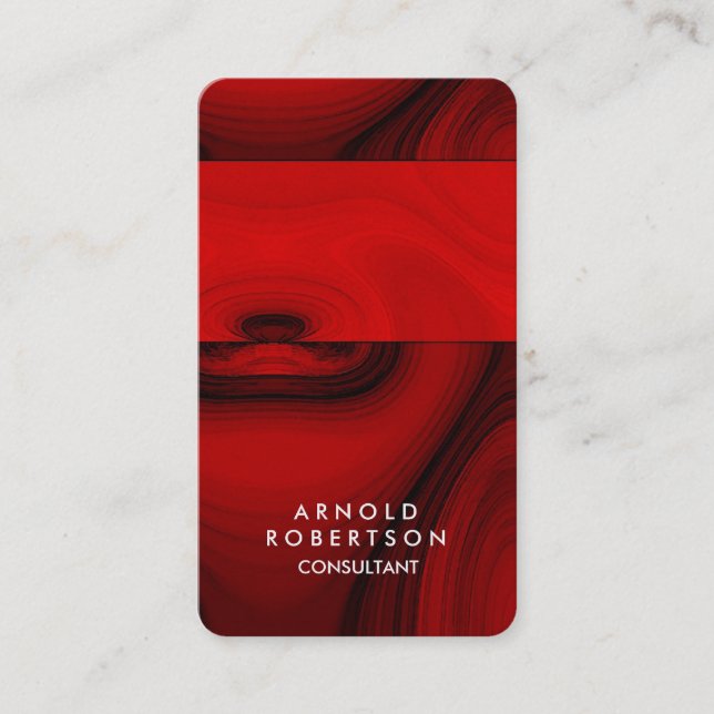 Carte De Visite Créative Brown Rouge Abstrait Moderne Élégant (Devant)