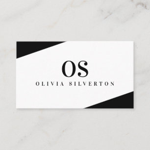 Carte De Visite CREATIVE CORNERS classe monogramme noir blanc