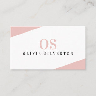 Carte De Visite CREATIVE CORNERS classe monogramme rose blanc noir