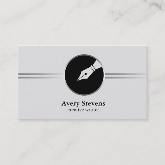 Carte De Visite Créative Freelance Writer Calligraphie Nib Logo (Devant)