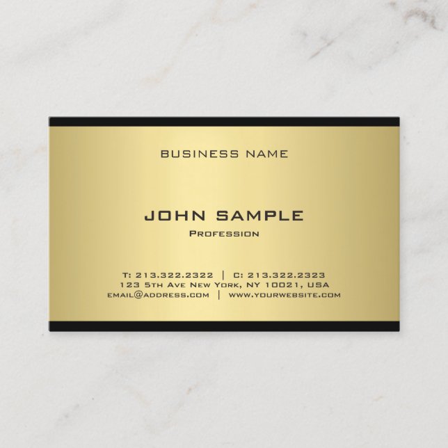 Carte De Visite Creative Gold Look Professional Modèle moderne (Devant)