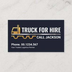 Carte De Visite Creative Gold Silver Semi Truck Moving Hauling