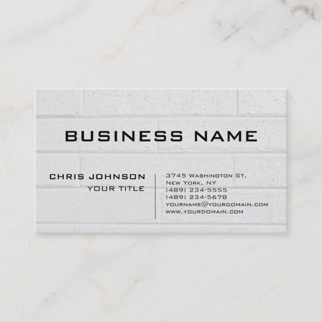 Carte De Visite Creative Grey Wall tendance Stylish Consultant (Devant)