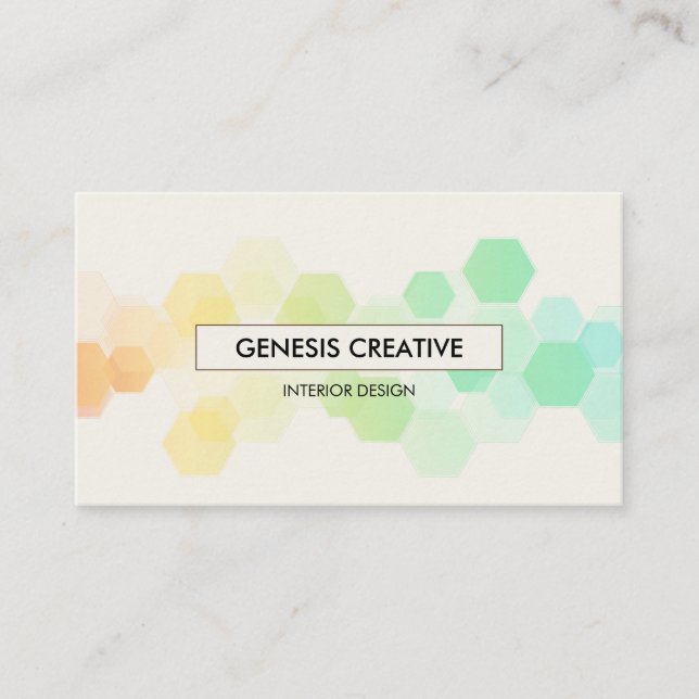 Carte De Visite Creative Honeycomb Gradient blanc ivoire (Devant)