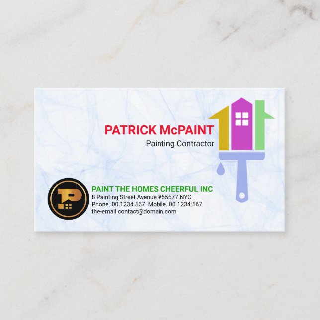Carte De Visite Creative Misty Waves Accueil Service de Peinture (Devant)