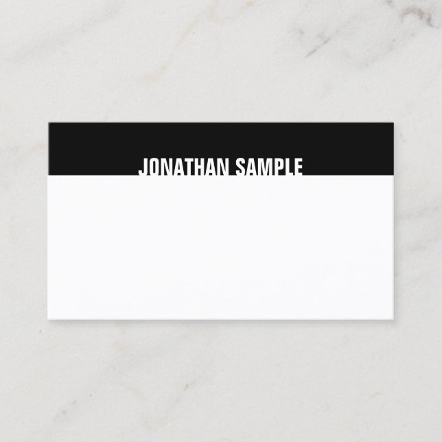 Carte De Visite Creative Modern Elegant noir blanc Modèle B&W (Devant)