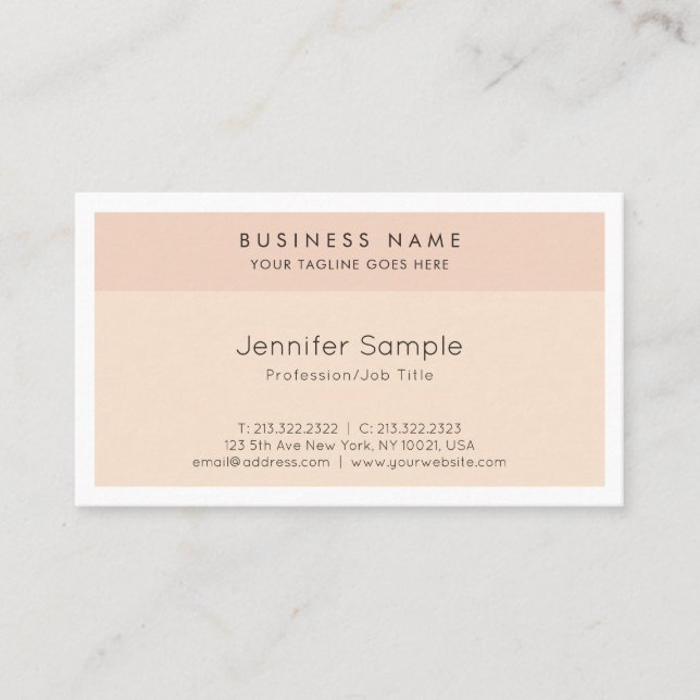 Carte De Visite Créative Moderne Professionnel Sleek Plain Luxe (Devant)